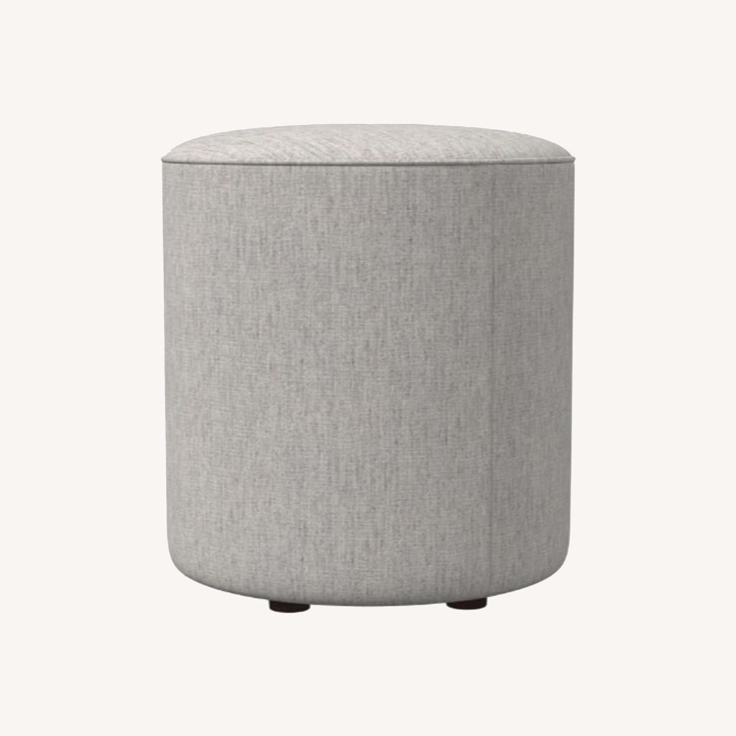West Elm Isla Light Gray Ottoman - image-0