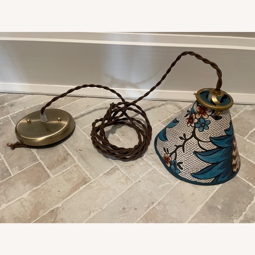 Used Pendant Light with Designer Paper Shade for sale on AptDeco