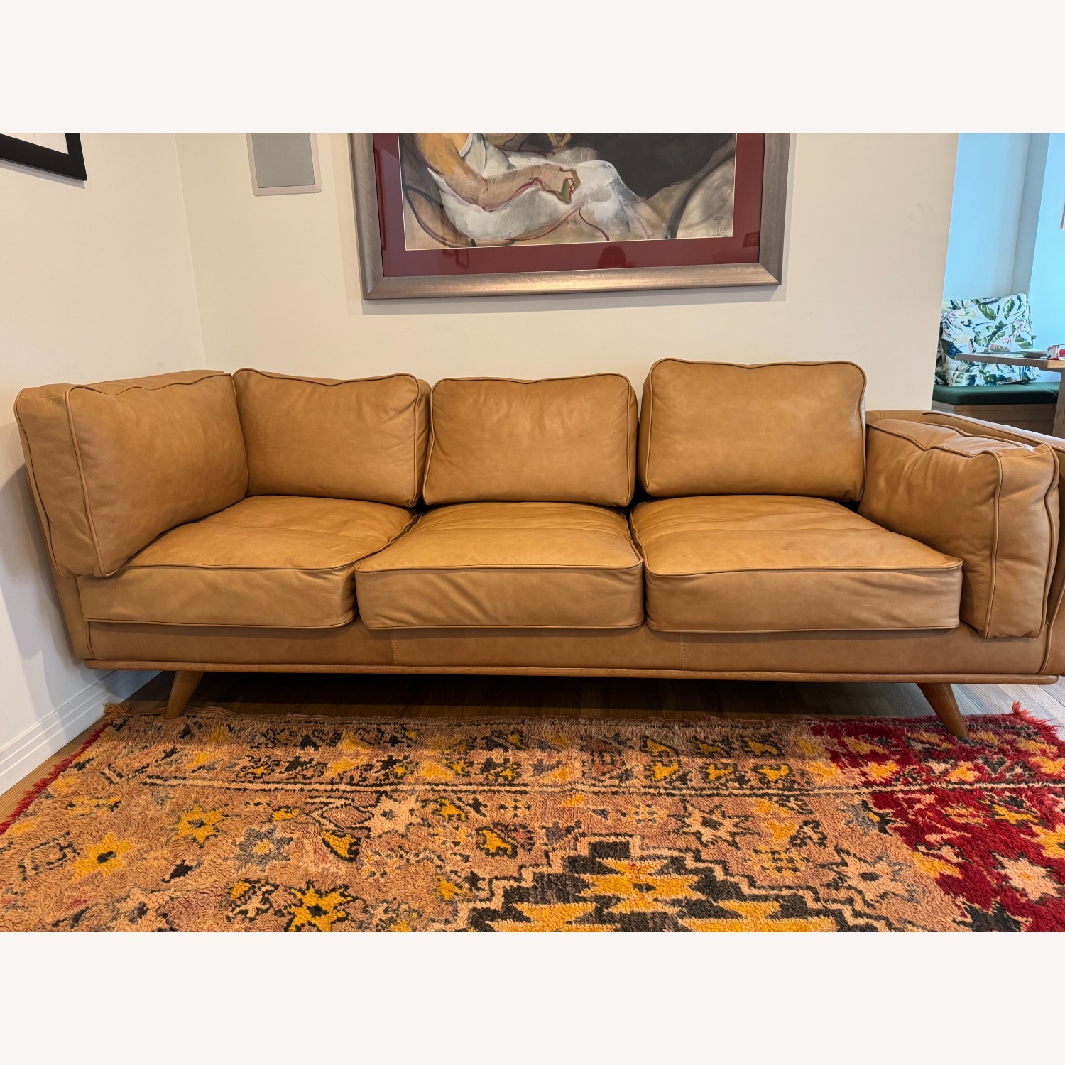 Article Timber 90" Leather Sofa Charme Tan - image-1
