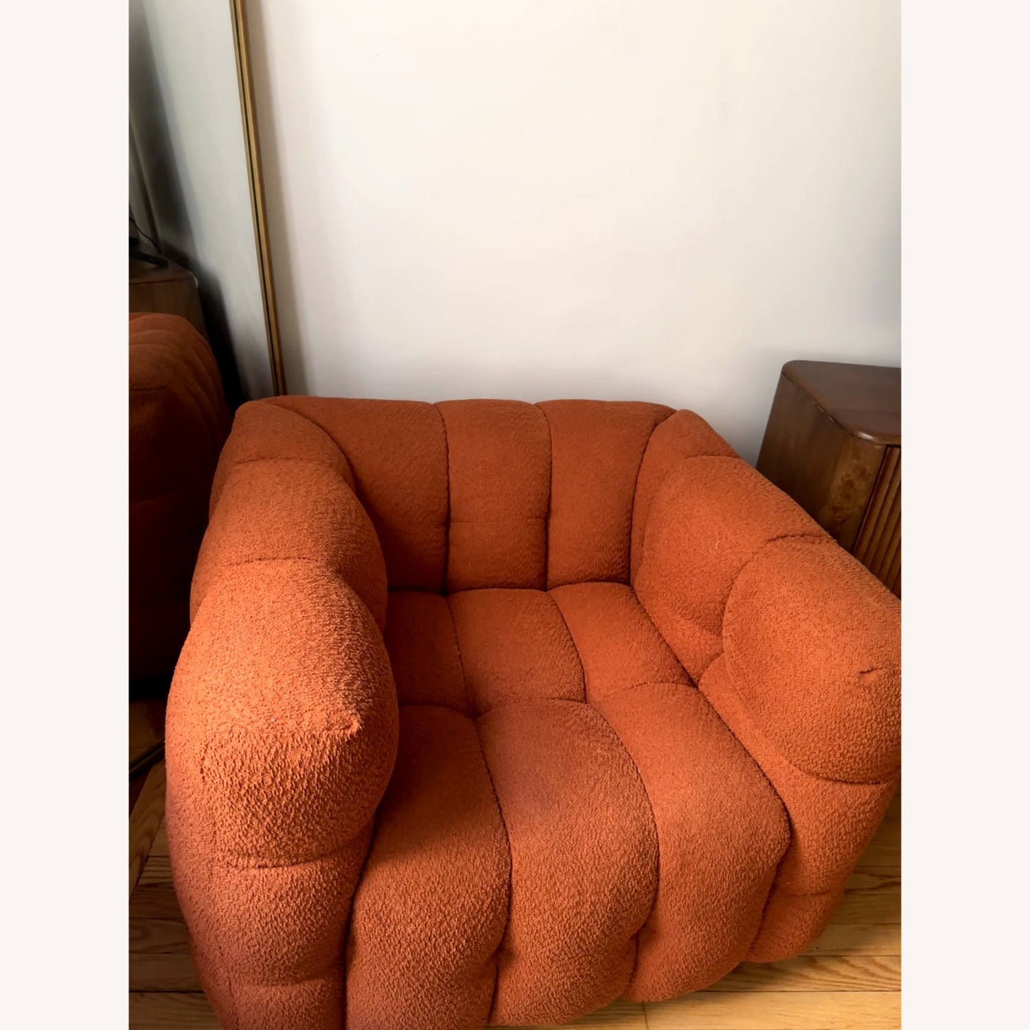 Wade Logan Armir Wide Tufted Swivel Barrel Armchair - image-1