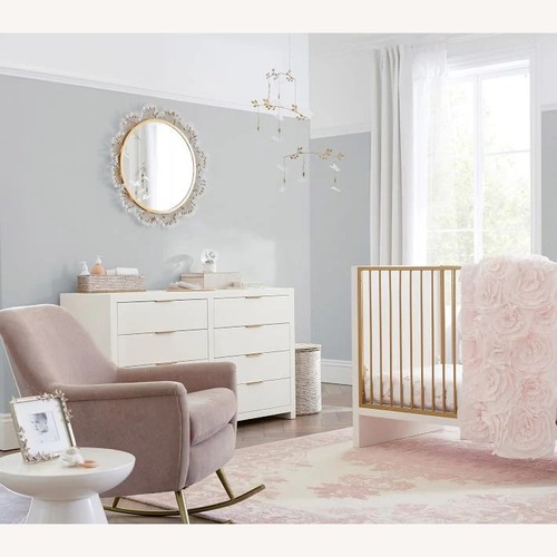Used West Elm Poebe Rocking Chair, Light Pink for sale on AptDeco