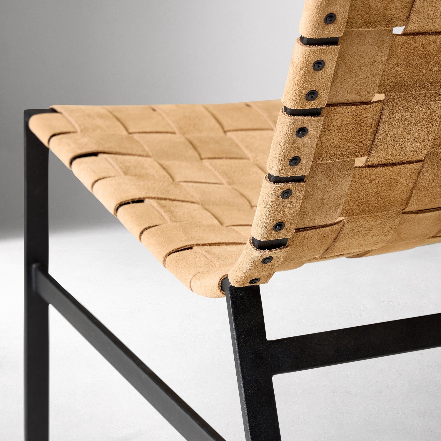 West Elm Becker Woven Leather Slipper Chair - image-3