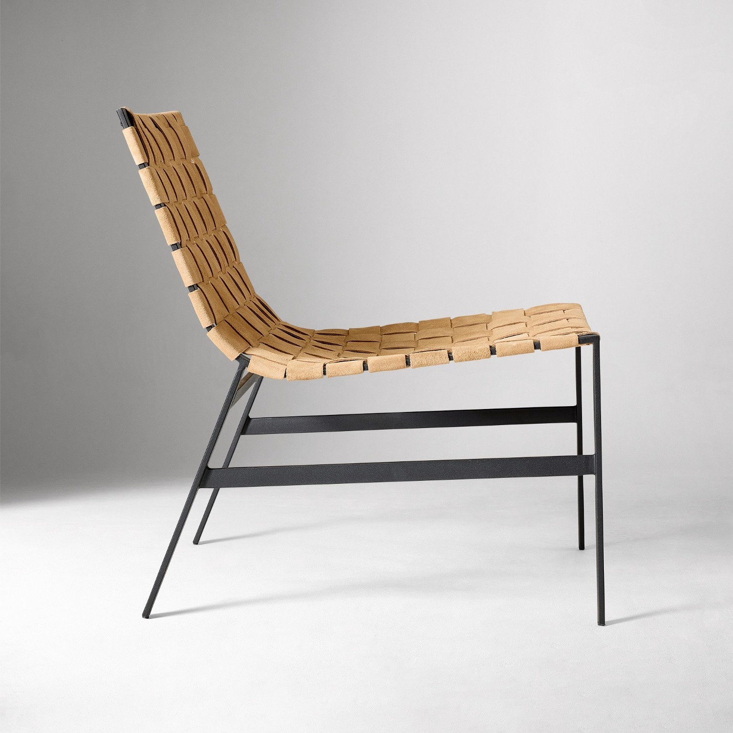 West Elm Becker Woven Leather Slipper Chair - image-1