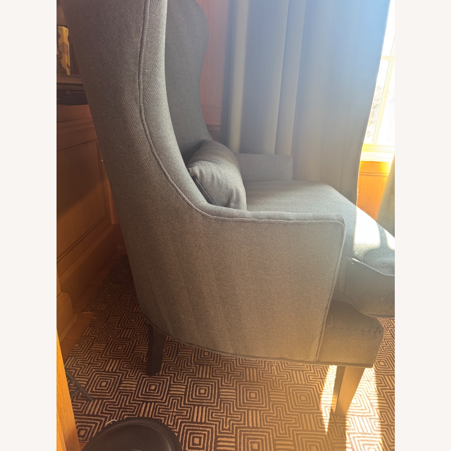 Holland and Sherry Fabric Wing Chair - image-3