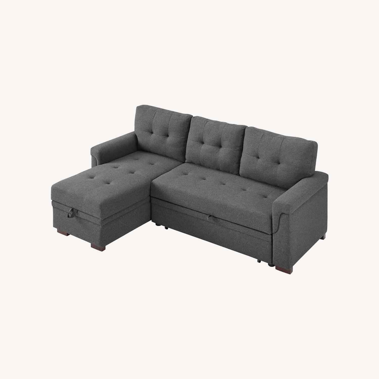 Walmart Grey Chaise Couch with Storage and Daybed - image-0