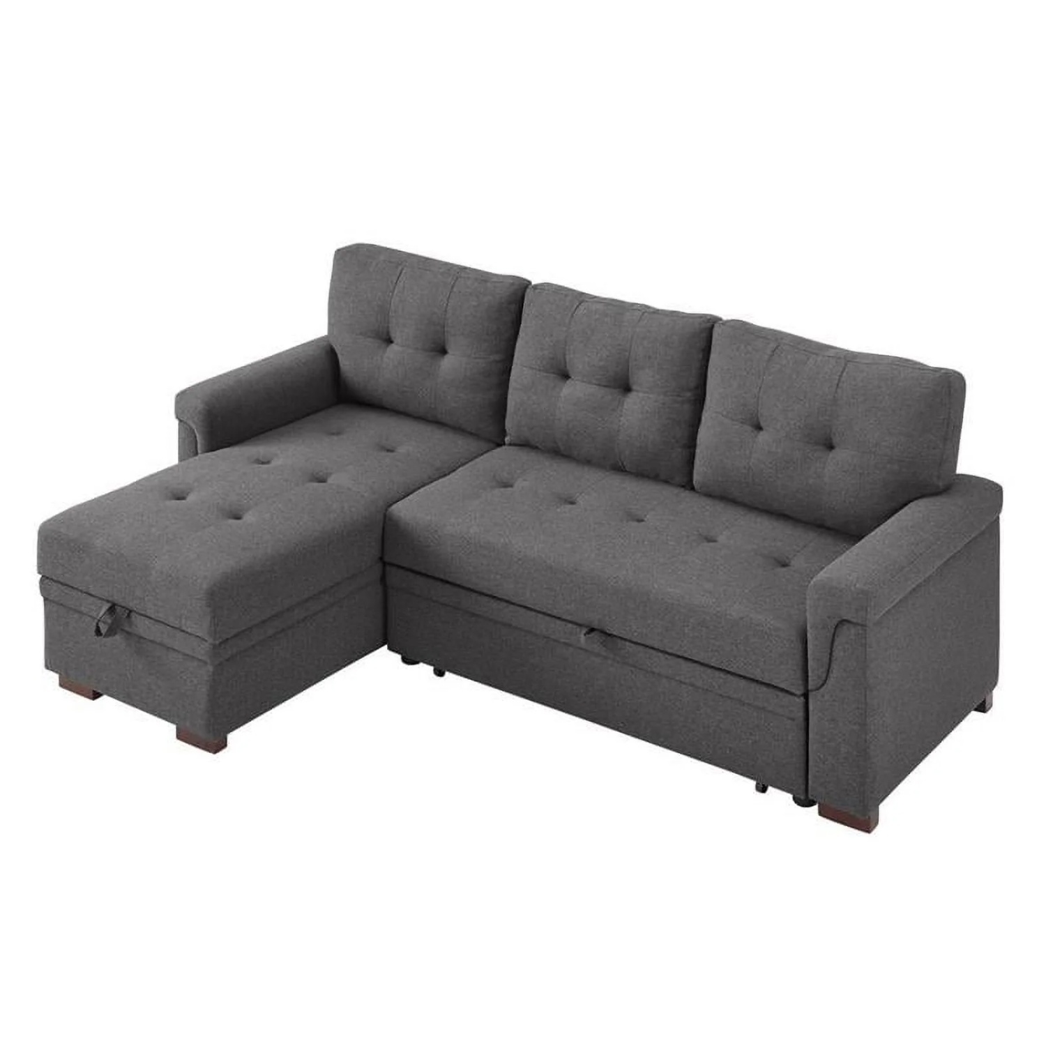 Walmart Grey Chaise Couch with Storage and Daybed - image-5