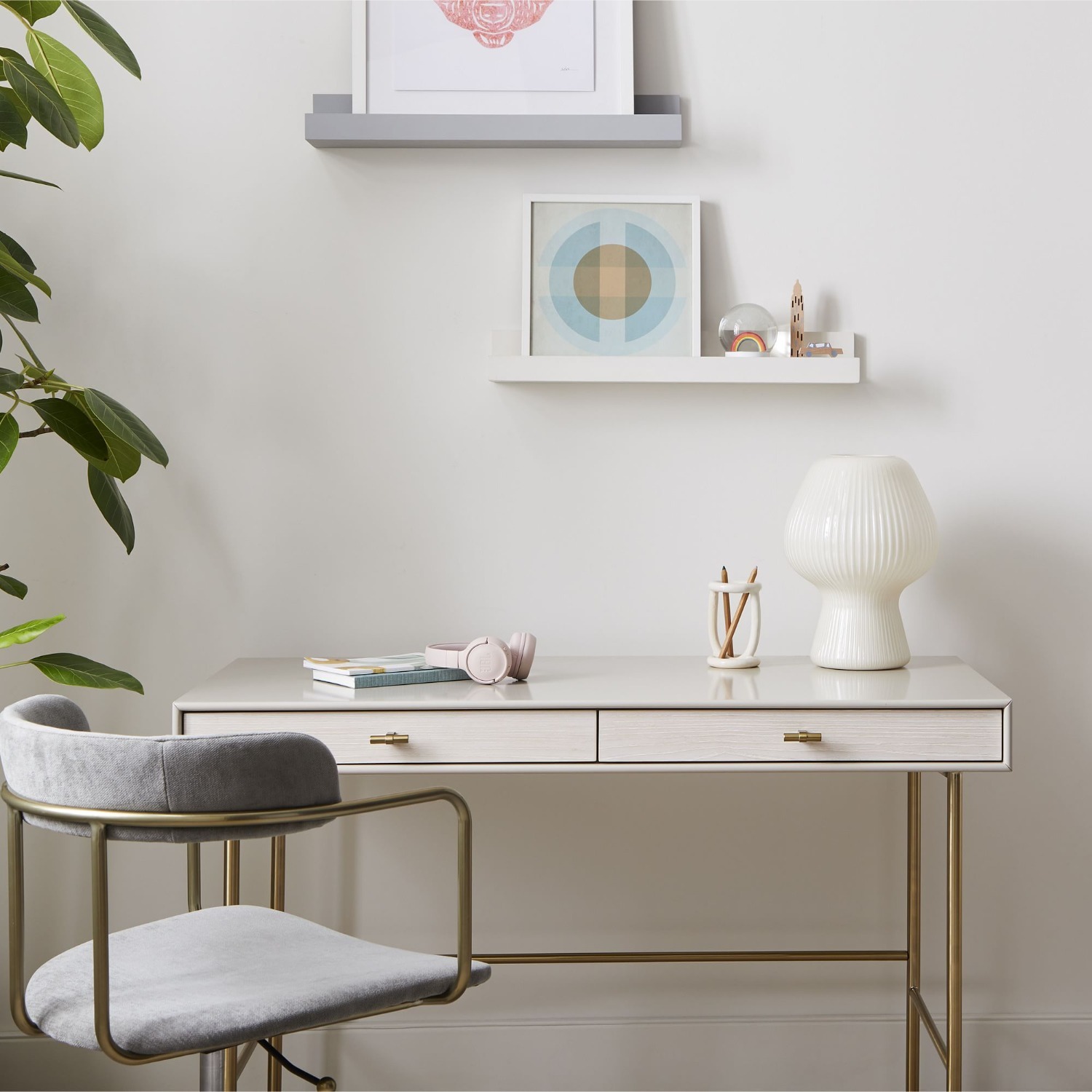 West Elm Modernist Wood & Lacquer Desk (47") - image-2