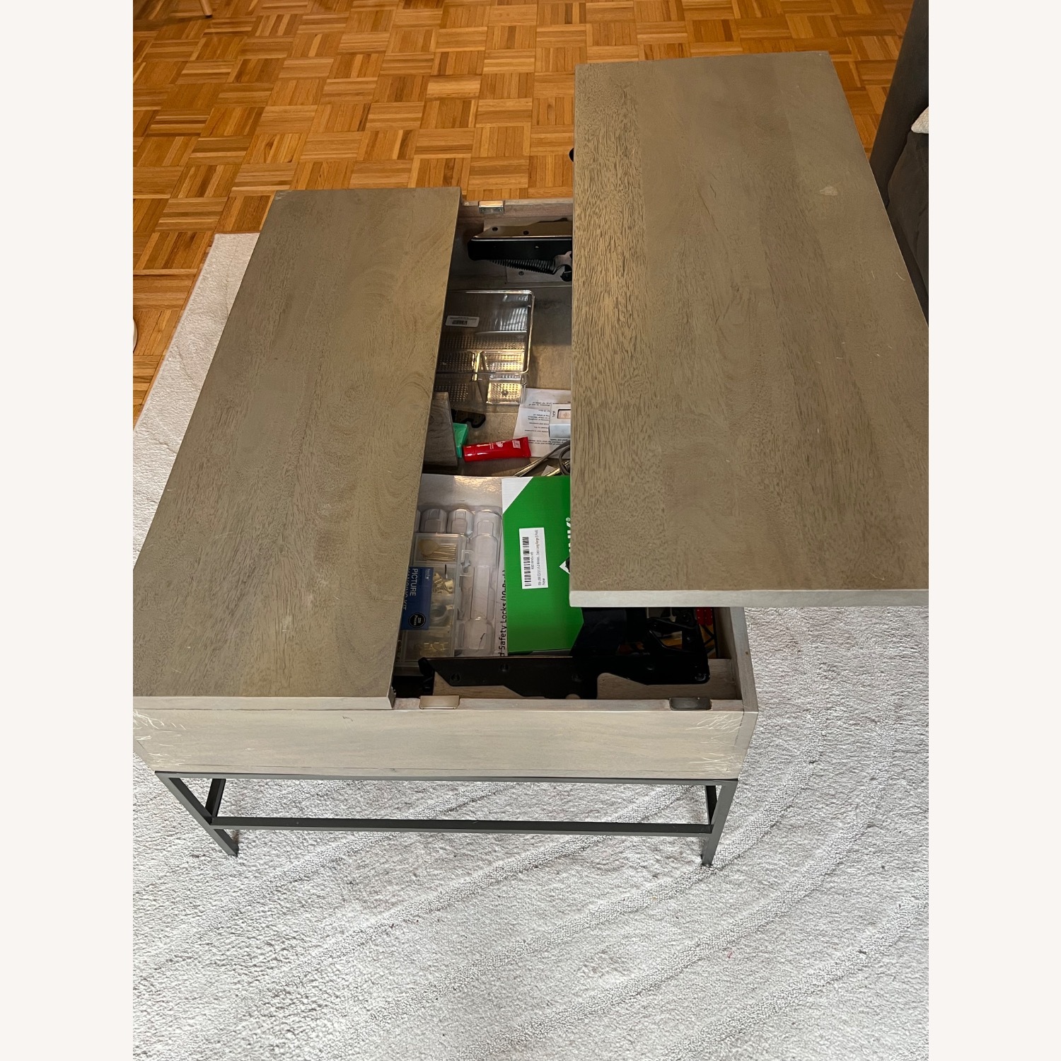 West Elm Industrial Storage Pop-Up Coffee Table - image-5