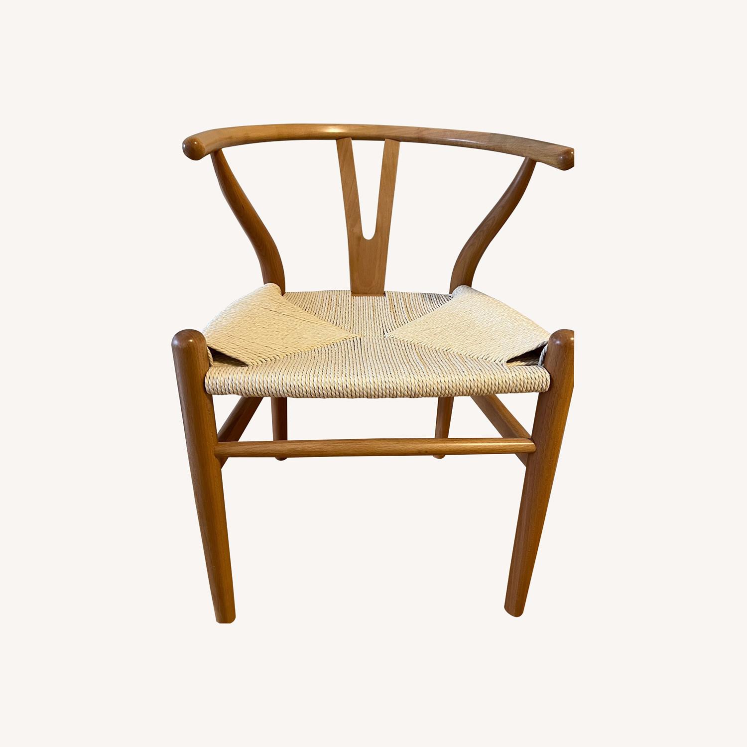 Wayfair Wishbone Solid Wood Weave Dining Chair Set of 2 - image-0