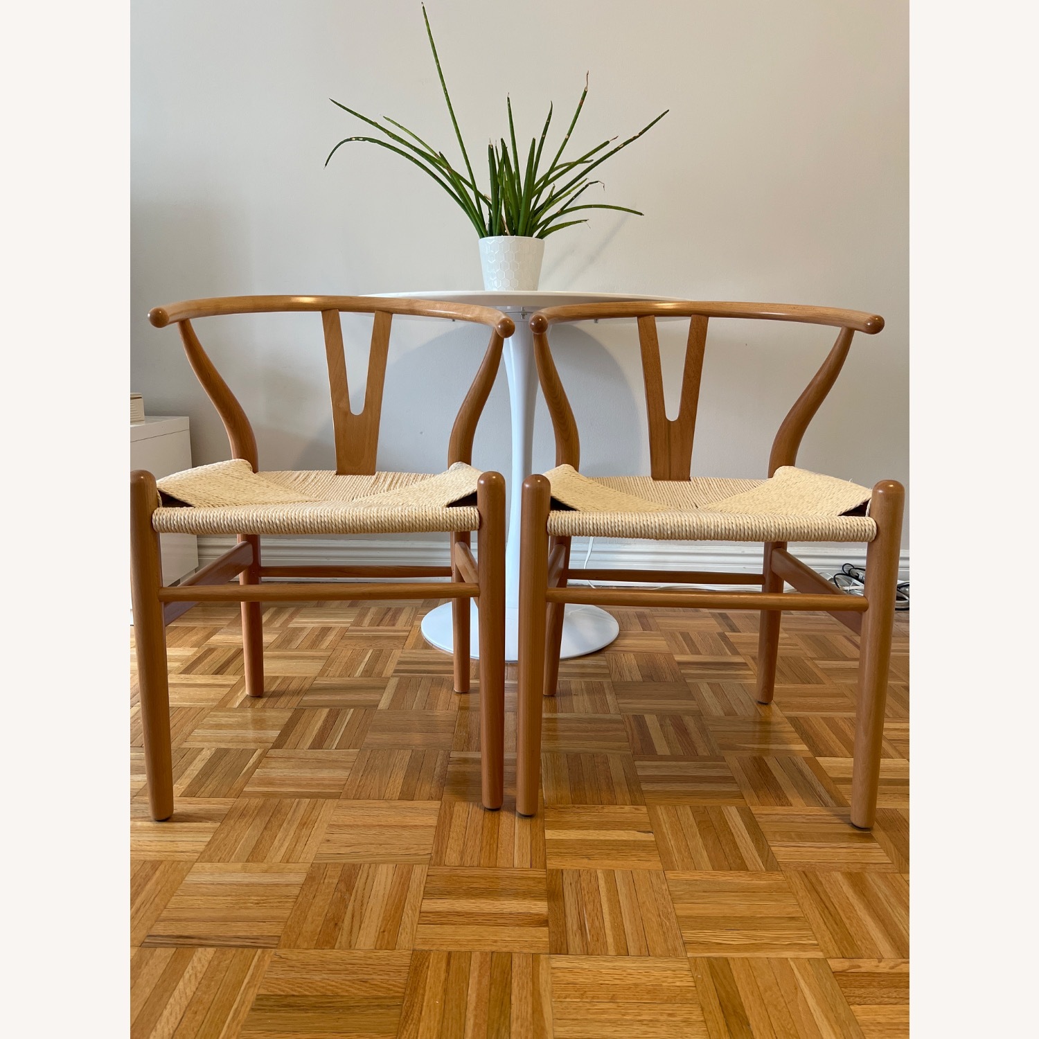Wayfair Wishbone Solid Wood Weave Dining Chair Set of 2 - image-3