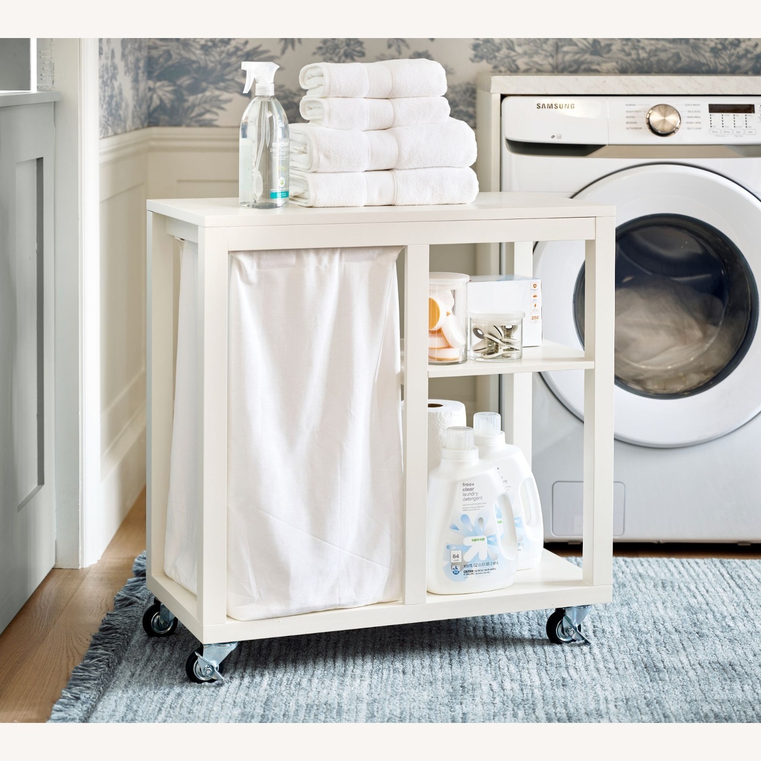 Pottery Barn Manchester Hamper Cart - image-5