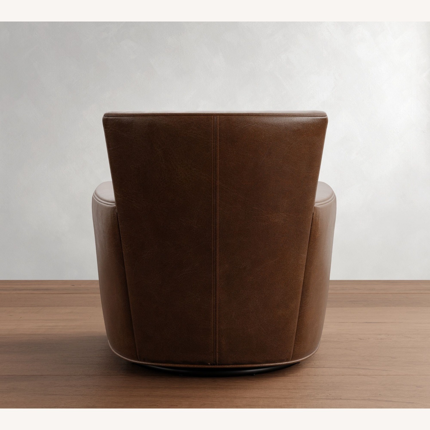 Pottery Barn Irving Square Arm Leather Swivel Chair - image-1