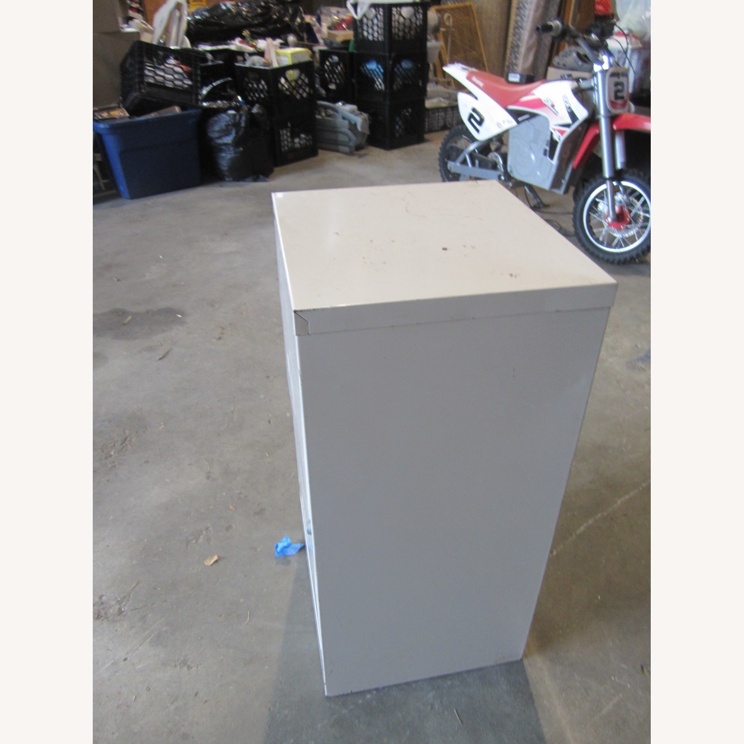 Metal File Cabinet, 2 Drawers, Tan Color - image-6