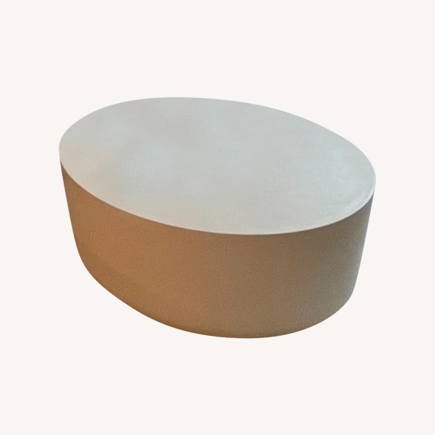 CB2 Cap 35" Ivory Cement Coffee Table Small - image-8
