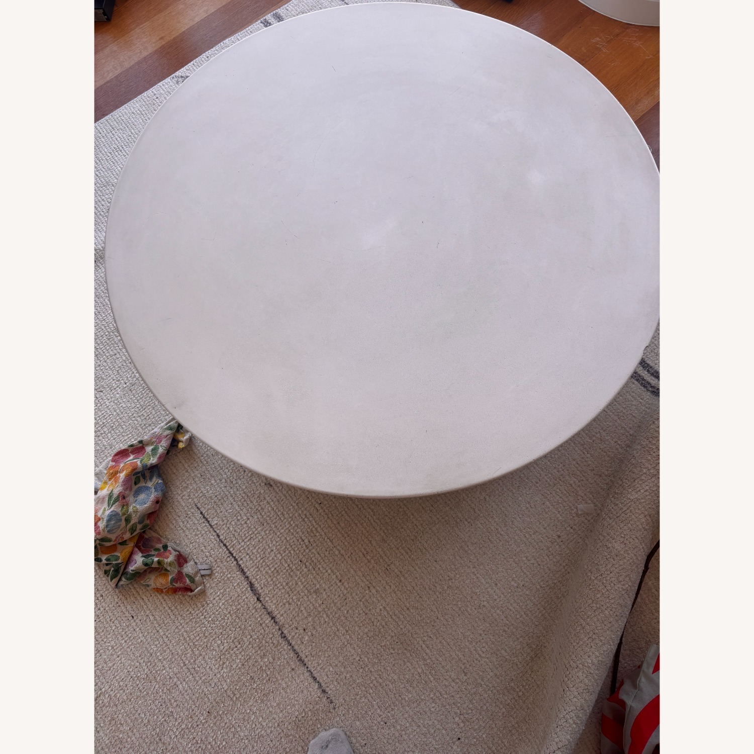 CB2 Cap 35" Ivory Cement Coffee Table Small - image-5