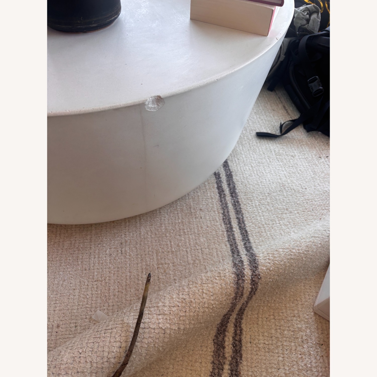 CB2 Cap 35" Ivory Cement Coffee Table Small - image-1