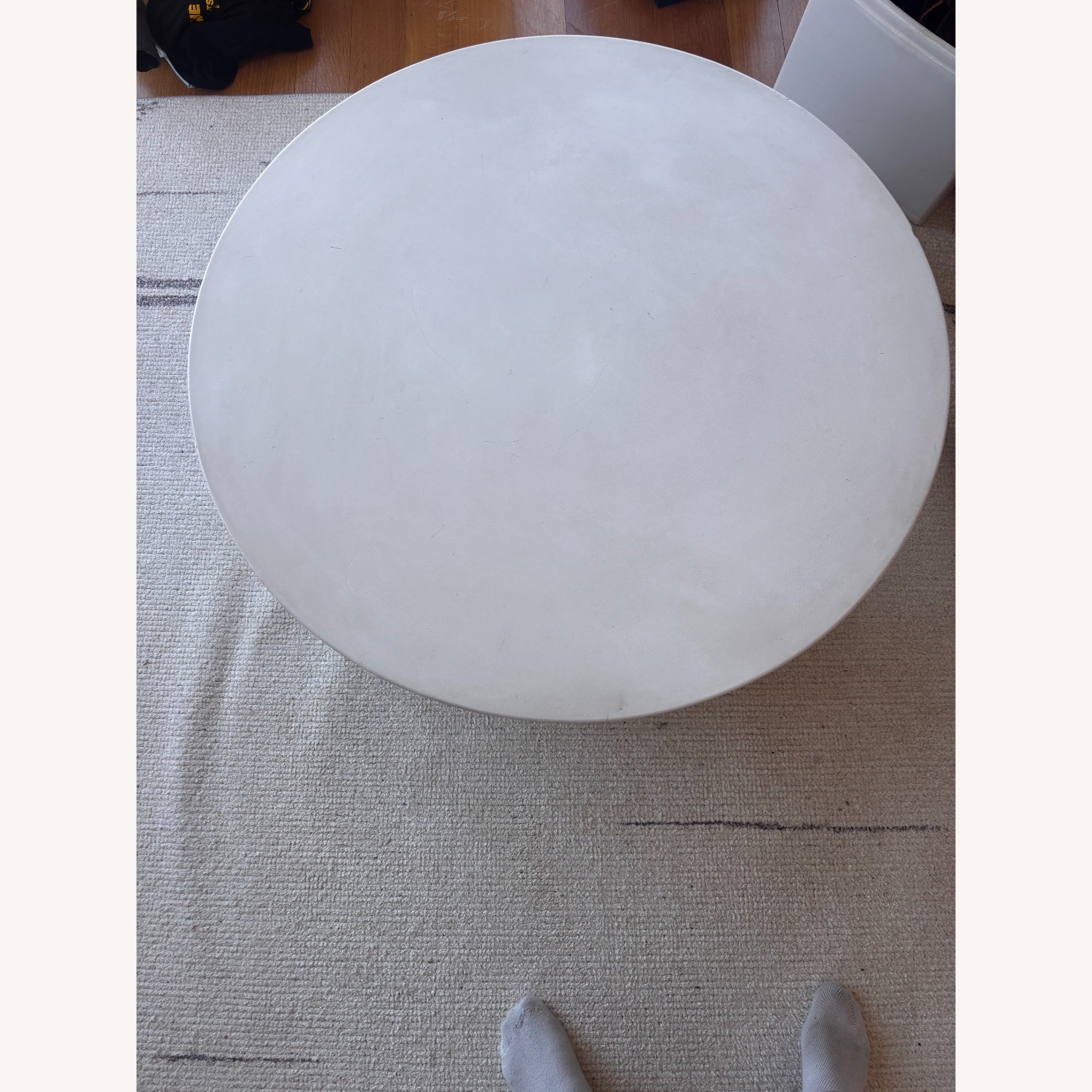 CB2 Cap 35" Ivory Cement Coffee Table Small - image-3