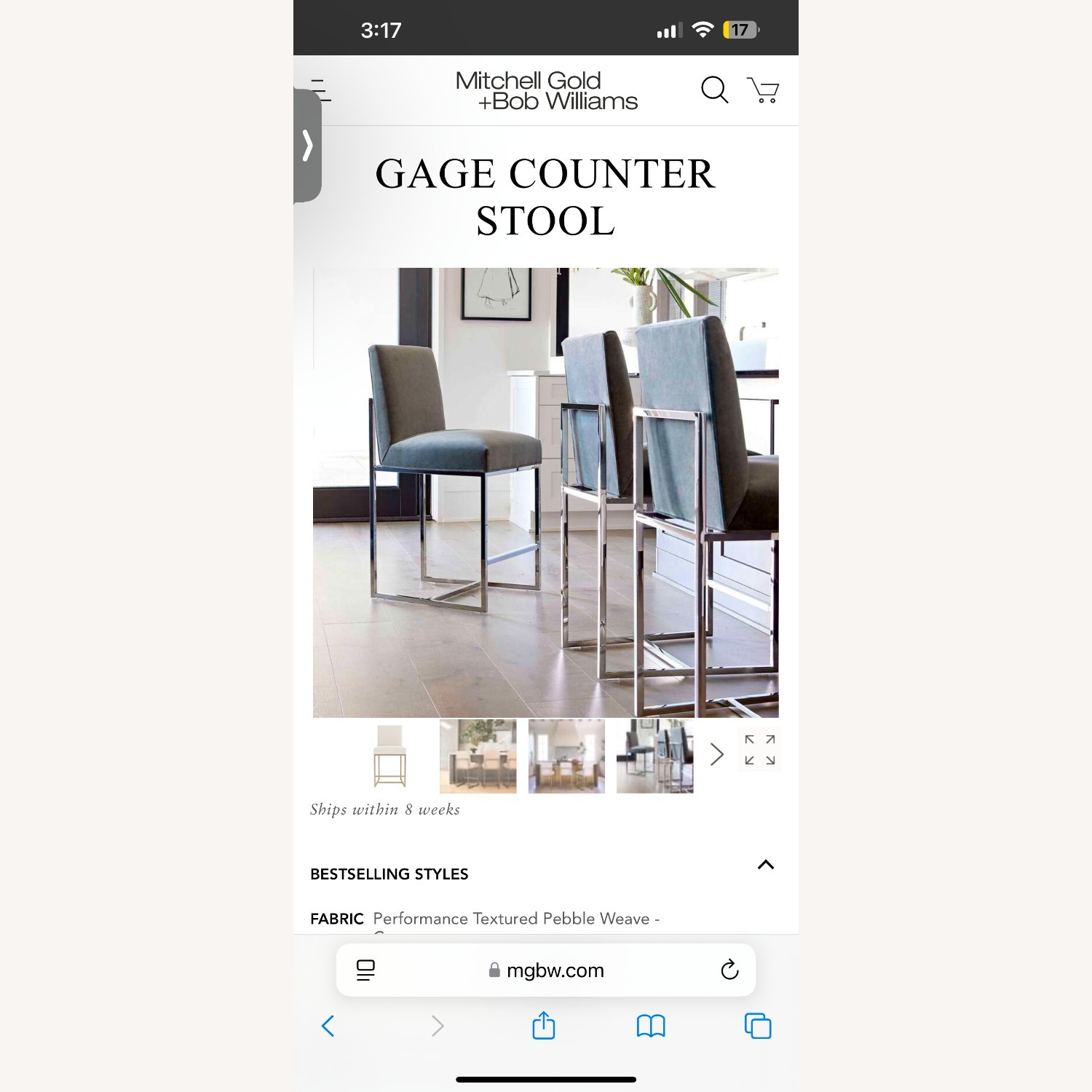 Mitchell Gold + Bob Williams Gage Counter Top Stools - image-4