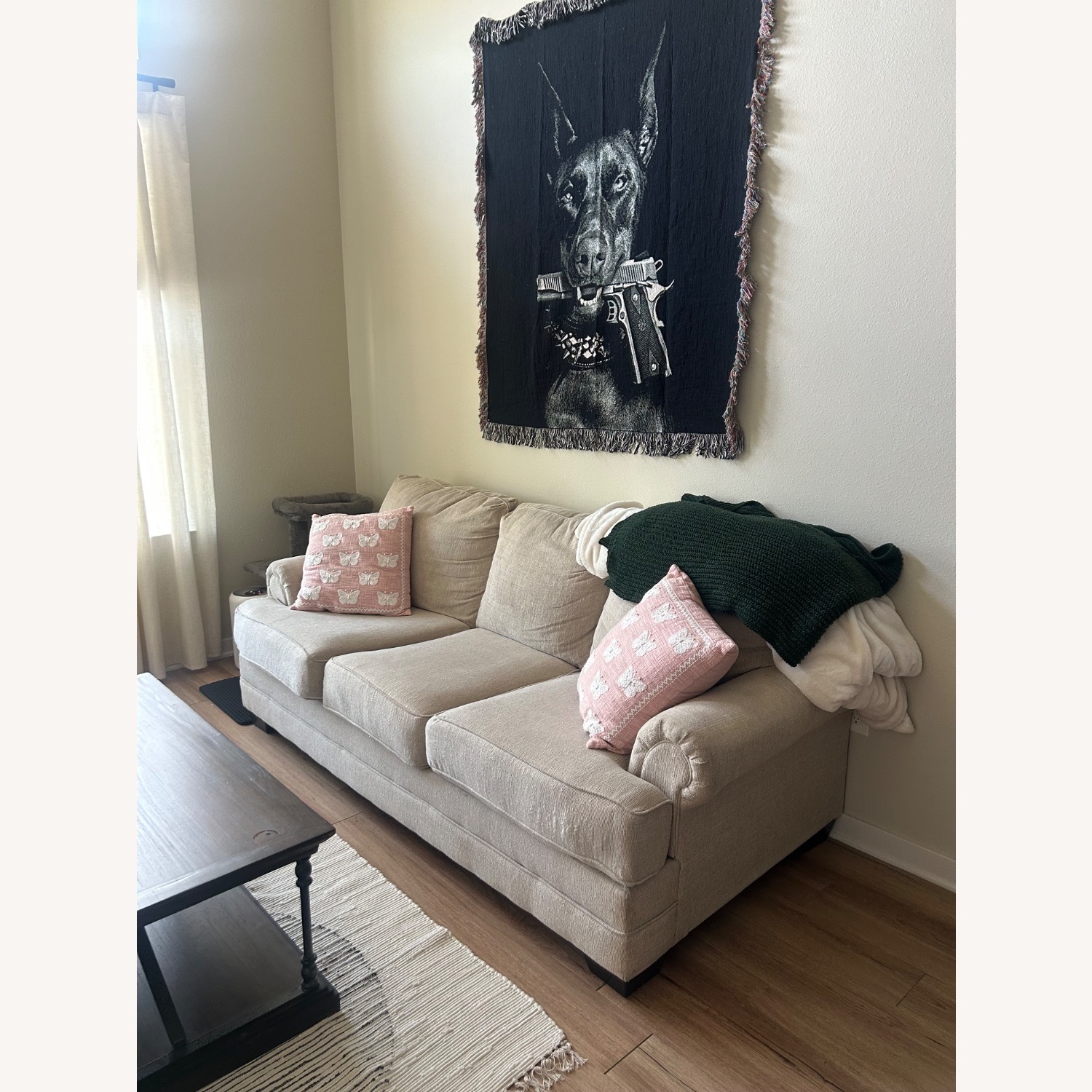 Ashley Furniture Valerani Beige Sofa - image-0