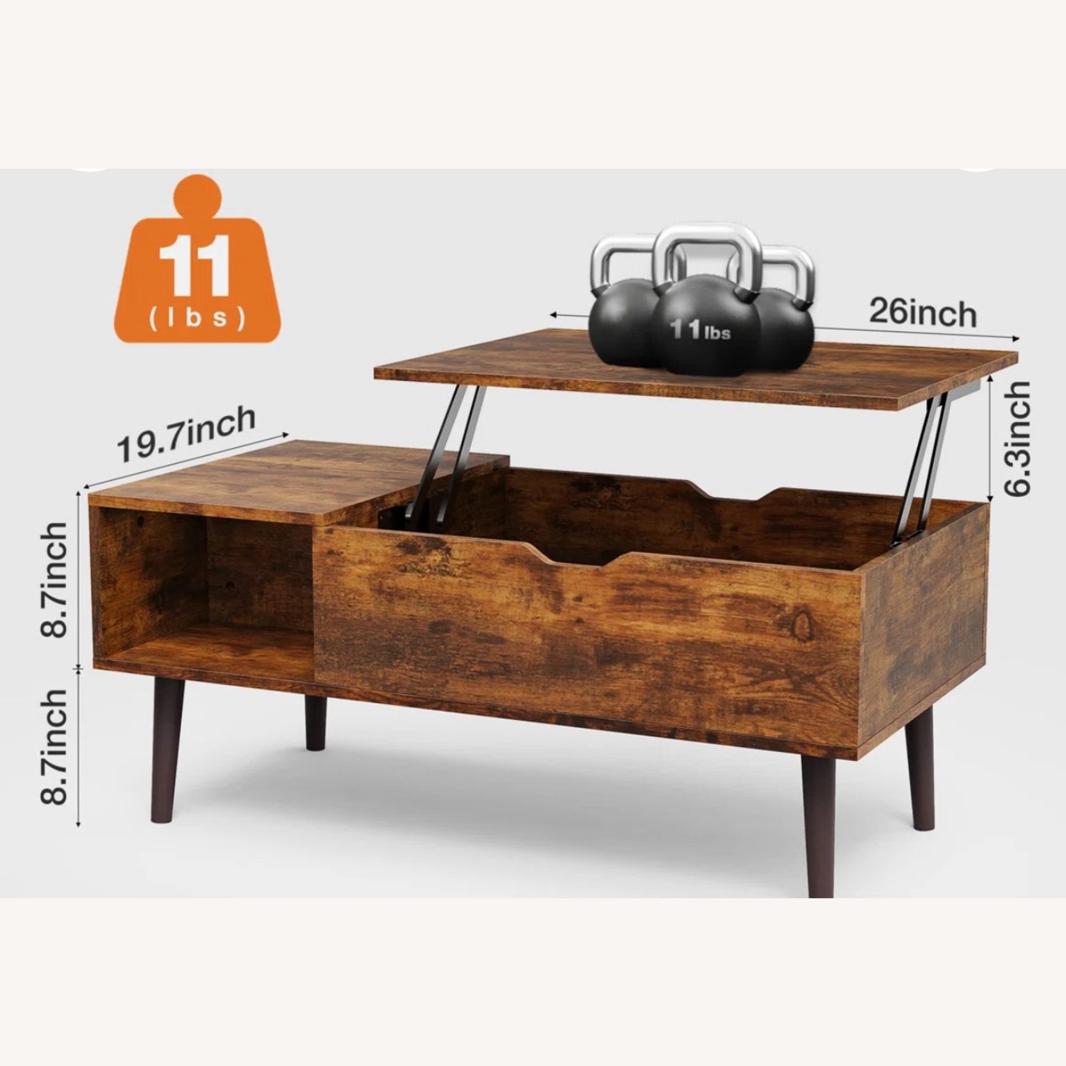 Wayfair George Oliver Coffee Table with Leaf  - image-3