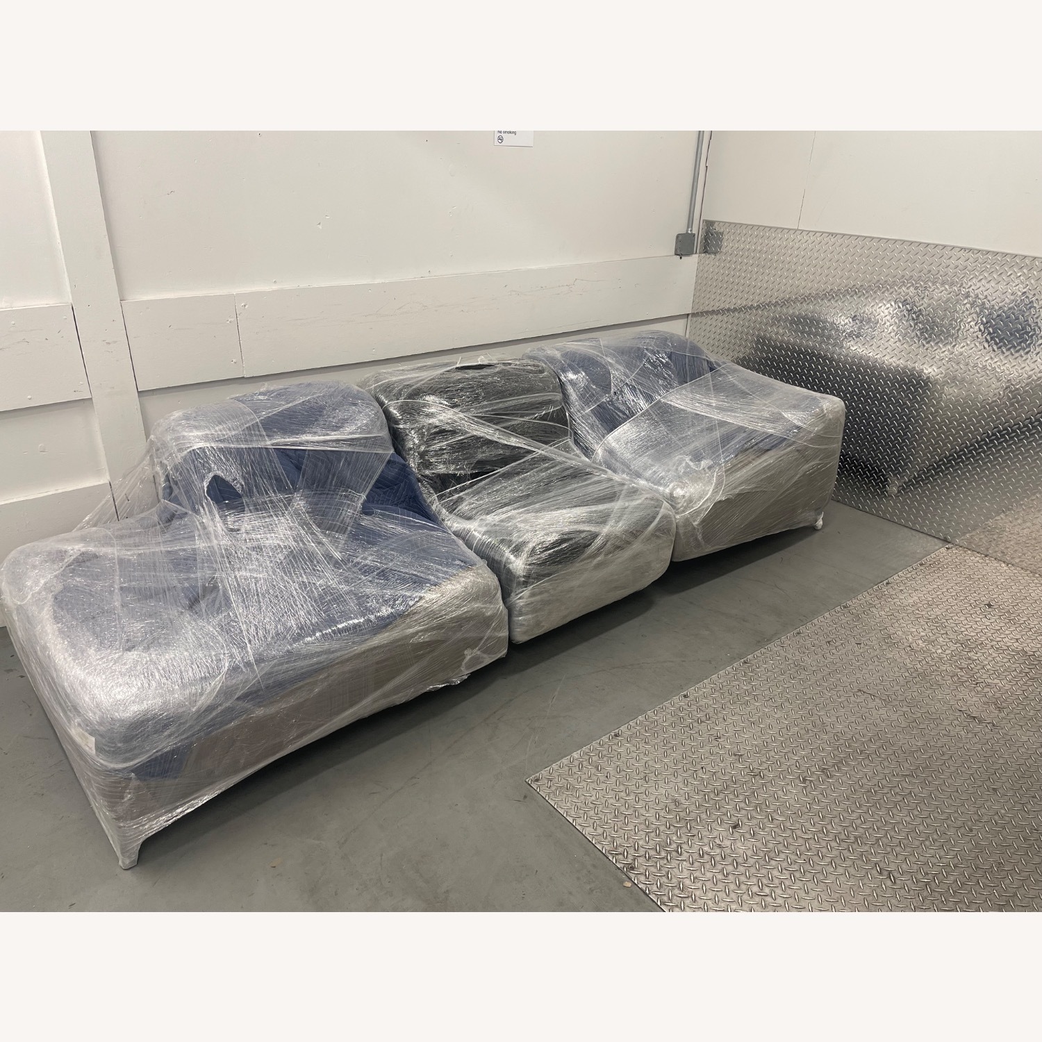 Natuzzi Editions Gray Sectional Leather Sofa - image-5