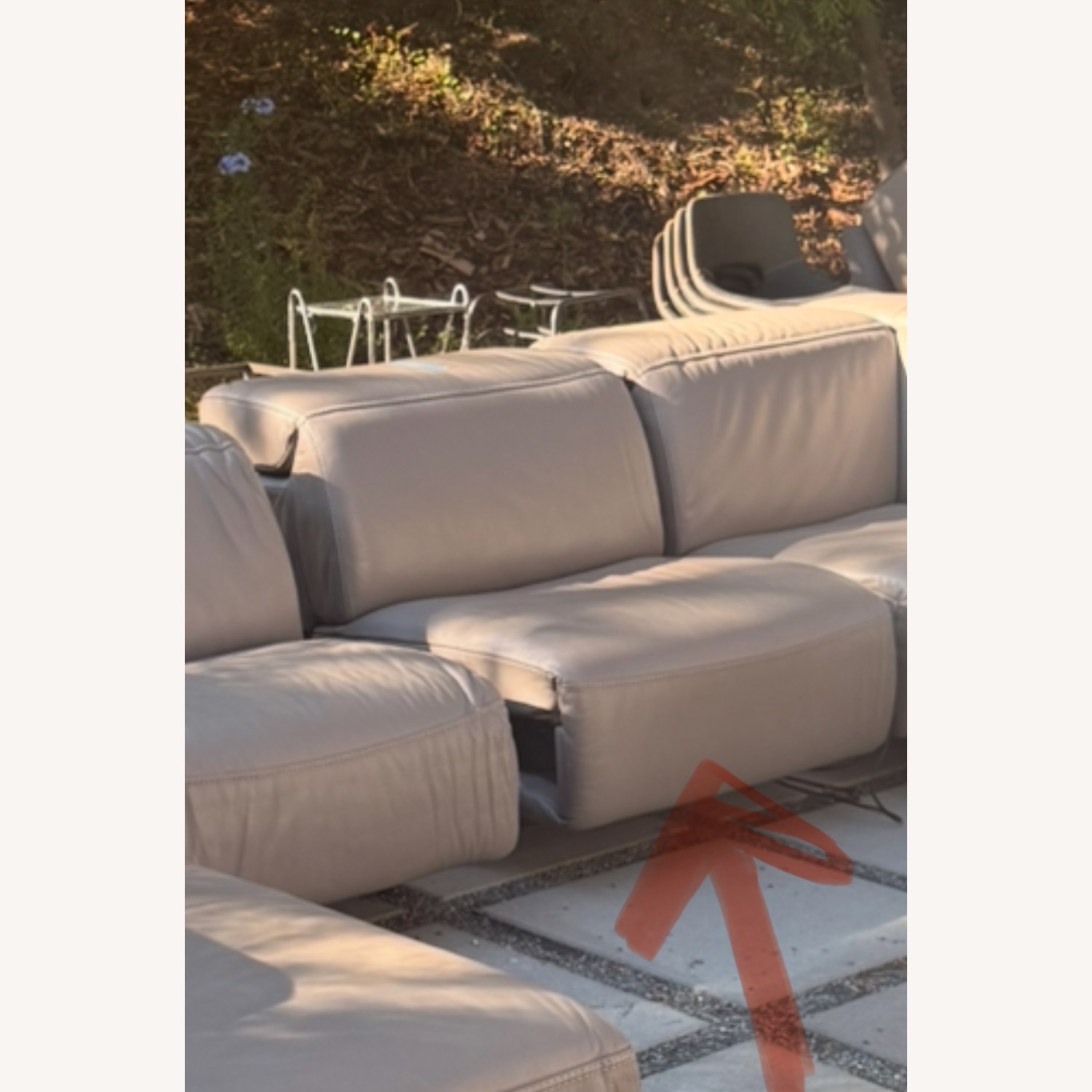 Natuzzi Editions Gray Sectional Leather Sofa - image-2