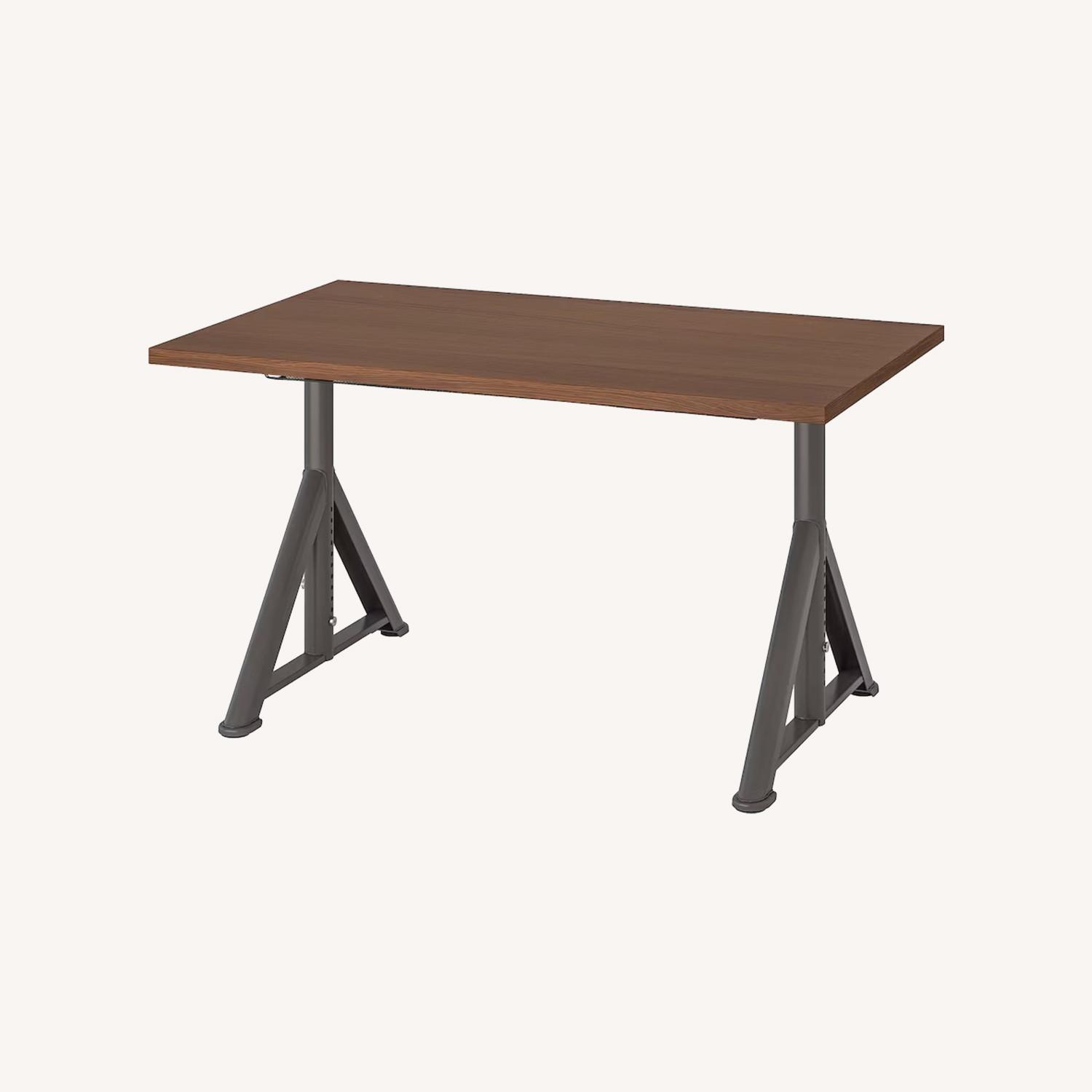 IKEA IDASEN パソコンデスク テーブル IDÅSEN desk sit/stand, black/dark gray, 63x311/2