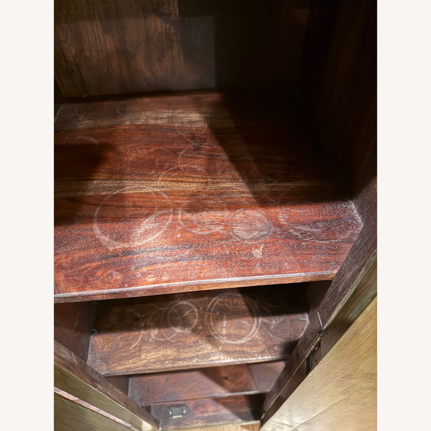 Crate & Barrel Unique Green Stained Wood Armoire - image-6