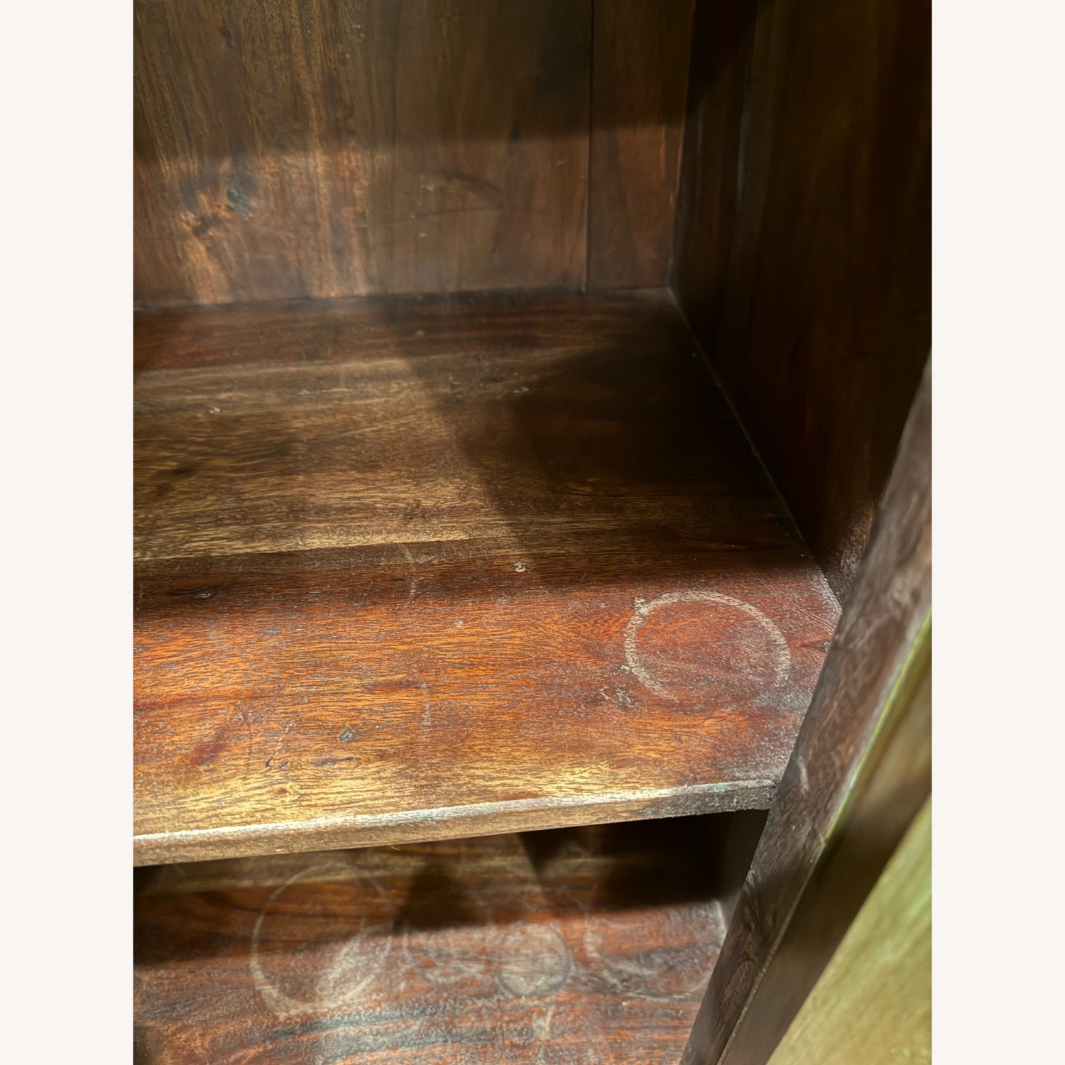 Crate & Barrel Unique Green Stained Wood Armoire - image-7