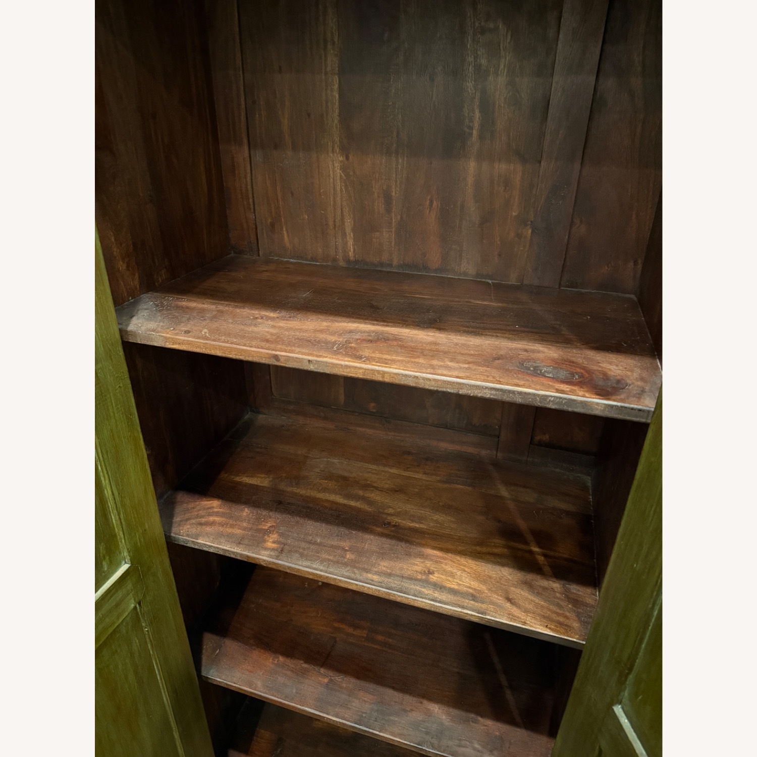 Crate & Barrel Unique Green Stained Wood Armoire - image-5