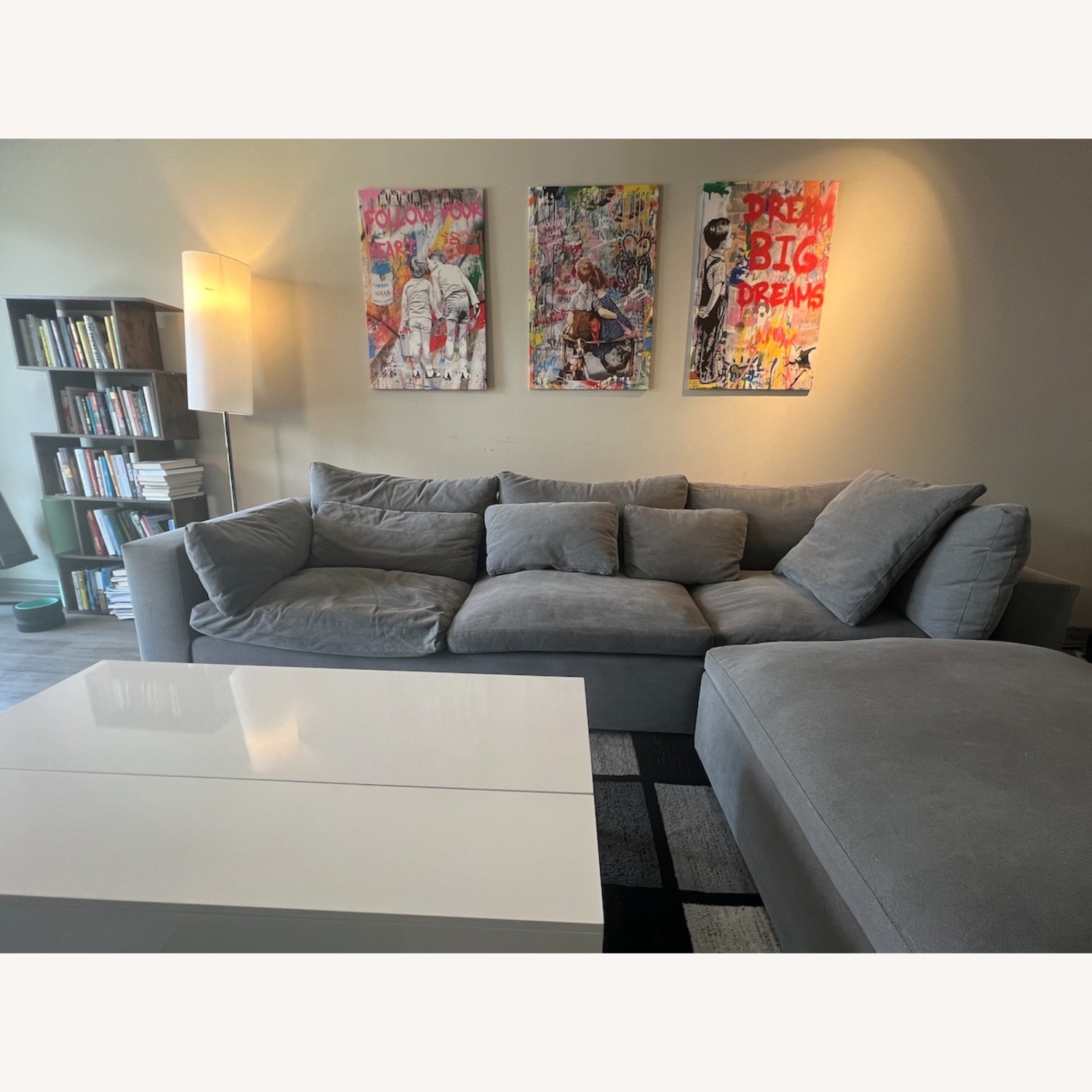 West Elm Couch with Ottoman - image-1