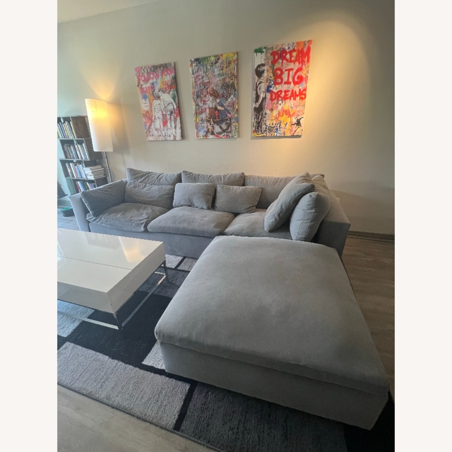 West Elm Couch with Ottoman - image-2