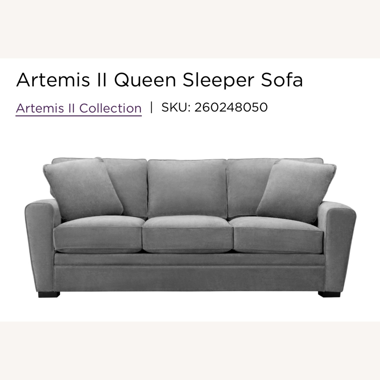 Raymour & Flanigan Artemis Gray 3 Seater Sofa - image-4