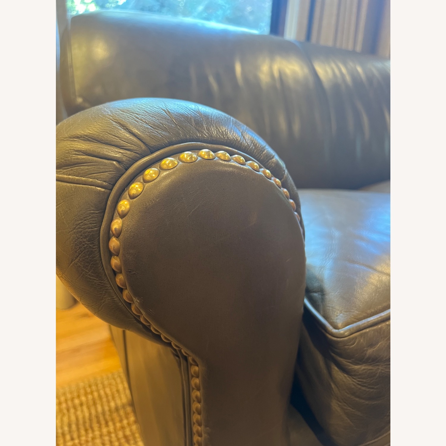 Hancock & Moore Leather Sofa with Brass Studs - image-6