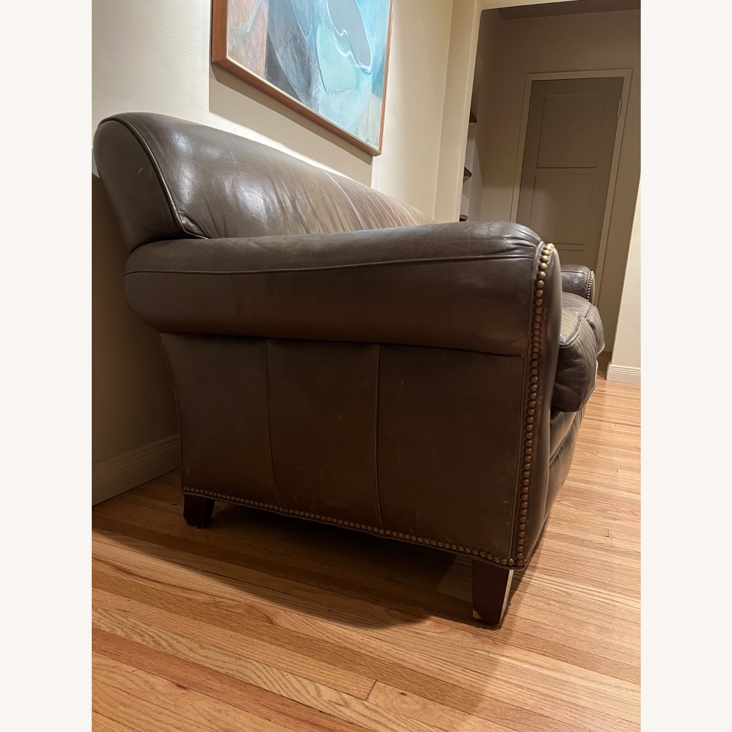 Hancock & Moore Leather Sofa with Brass Studs - image-5