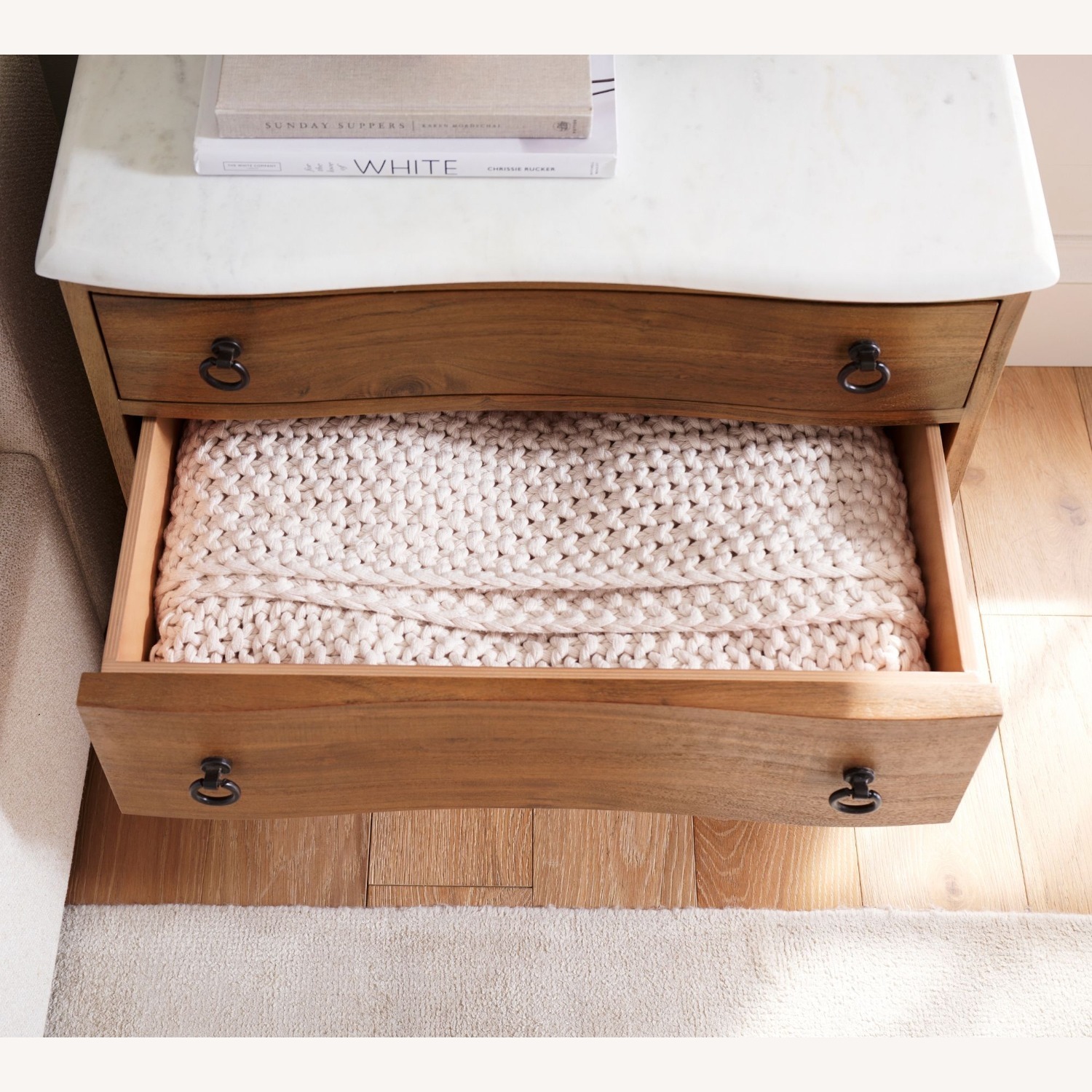 Pottery Barn Scarlett Marble Nightstand (28") - image-6