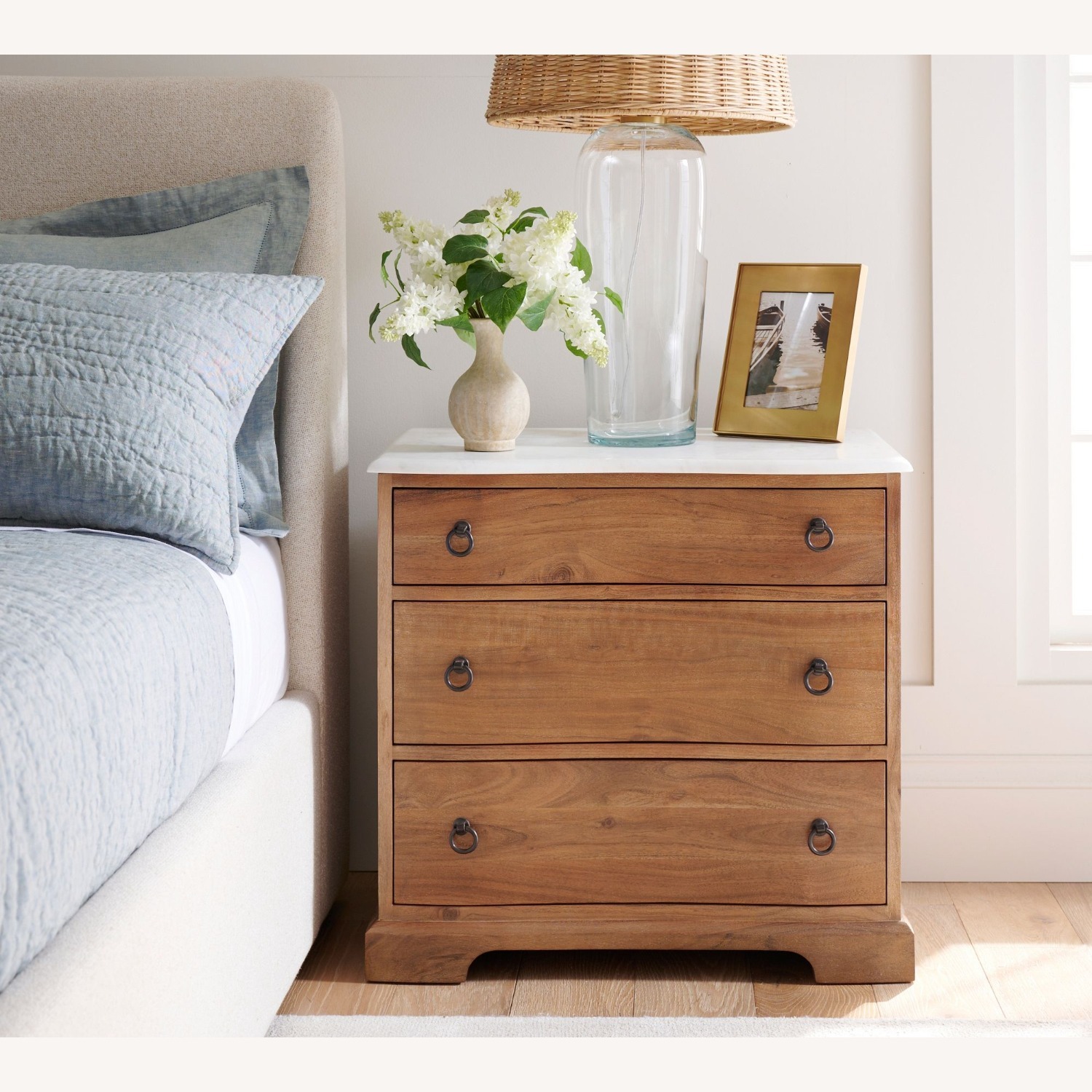 Pottery Barn Scarlett Marble Nightstand (28") - image-3
