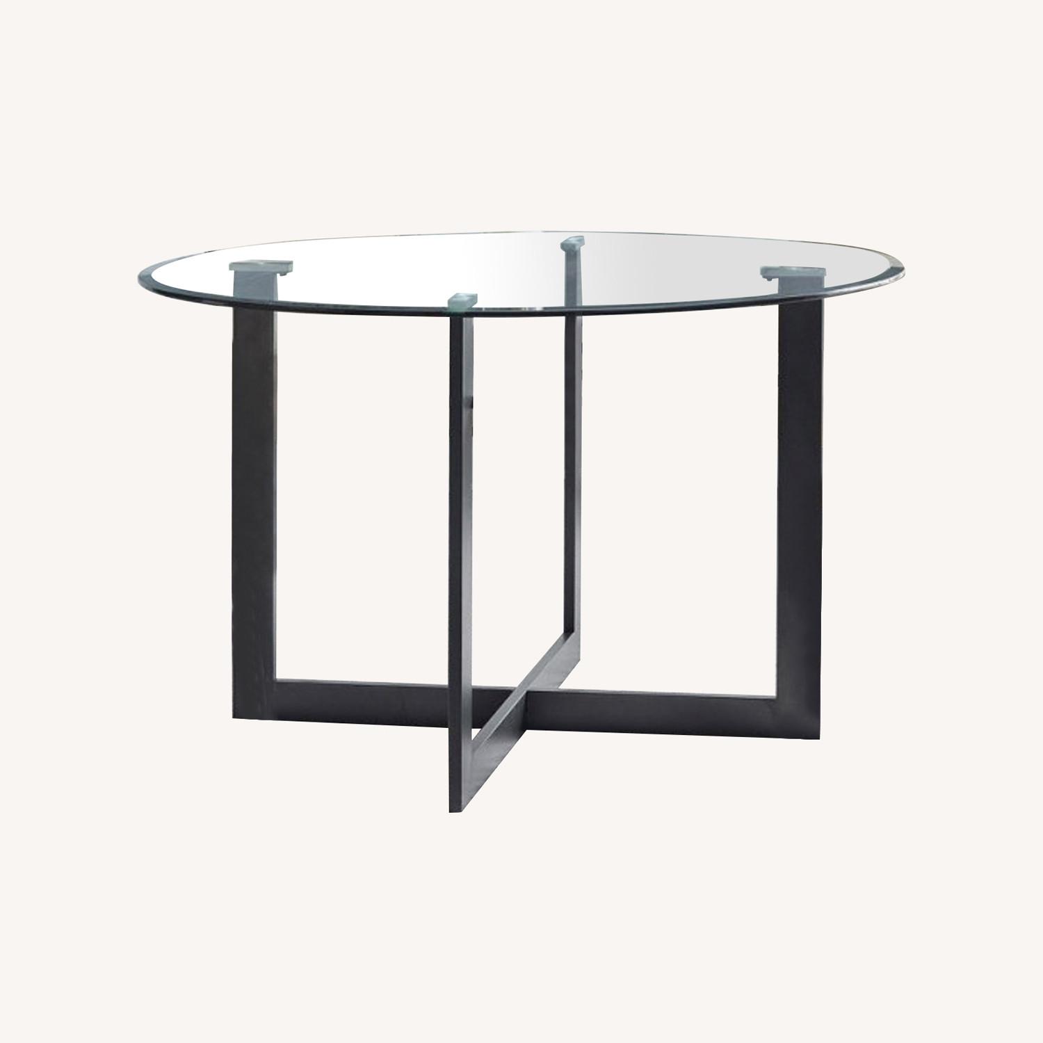 Mid-Century Modern Glass Dining Table - image-0