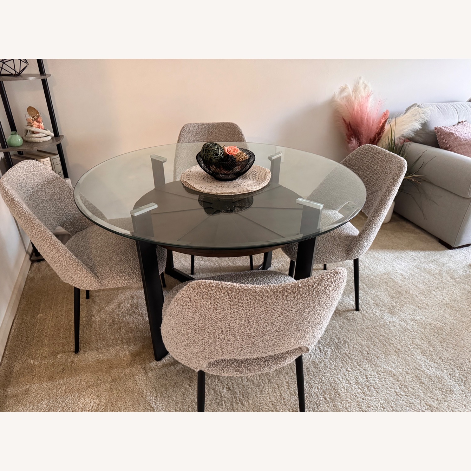 Mid-Century Modern Glass Dining Table - image-1