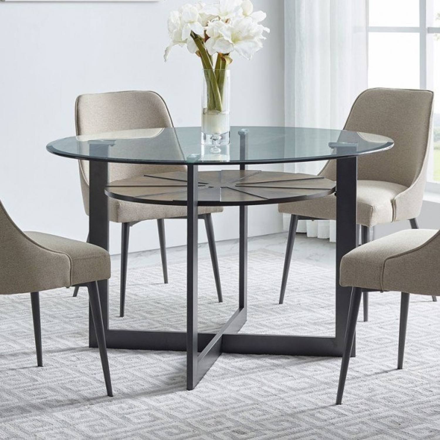 Mid-Century Modern Glass Dining Table - image-4