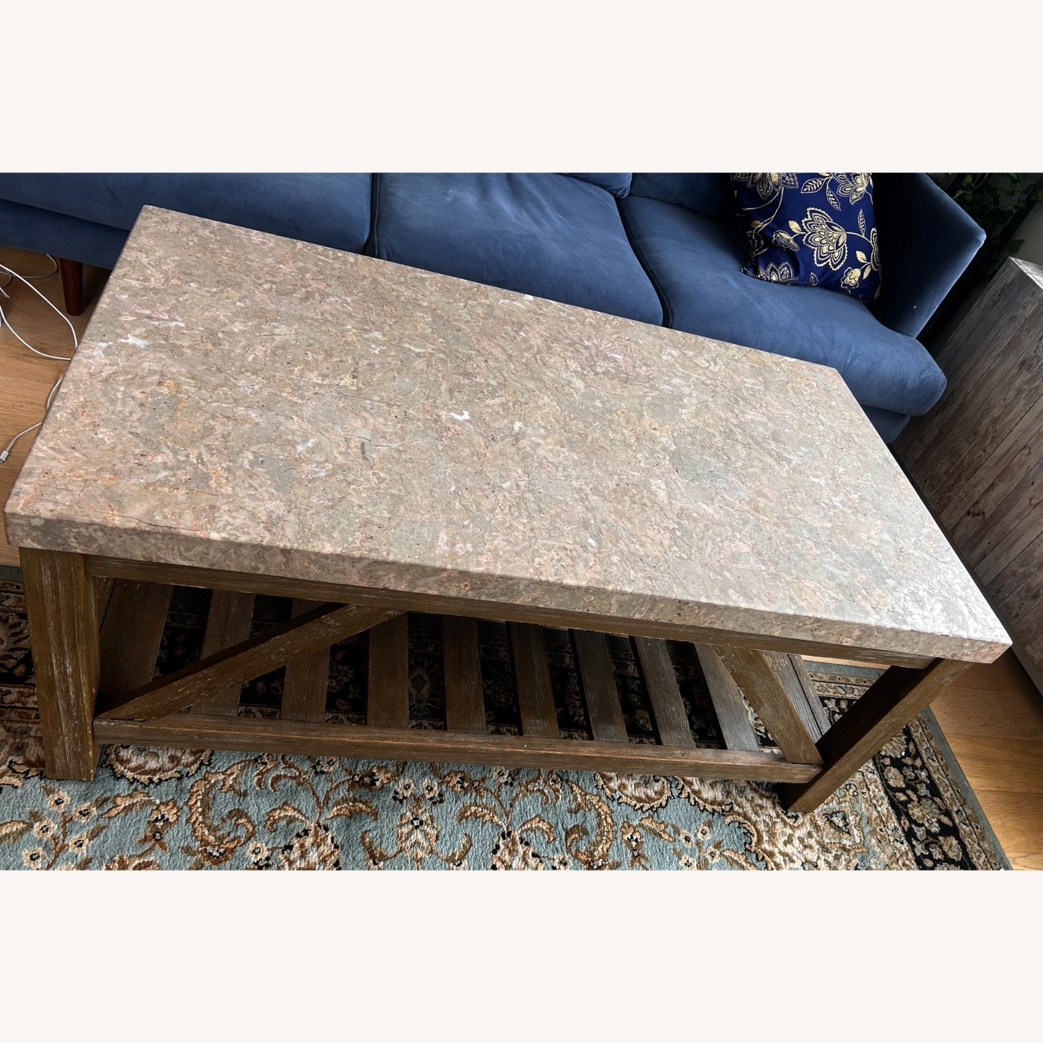 Raymour & Flanigan Palmdale Marble Top Coffee Table - image-4