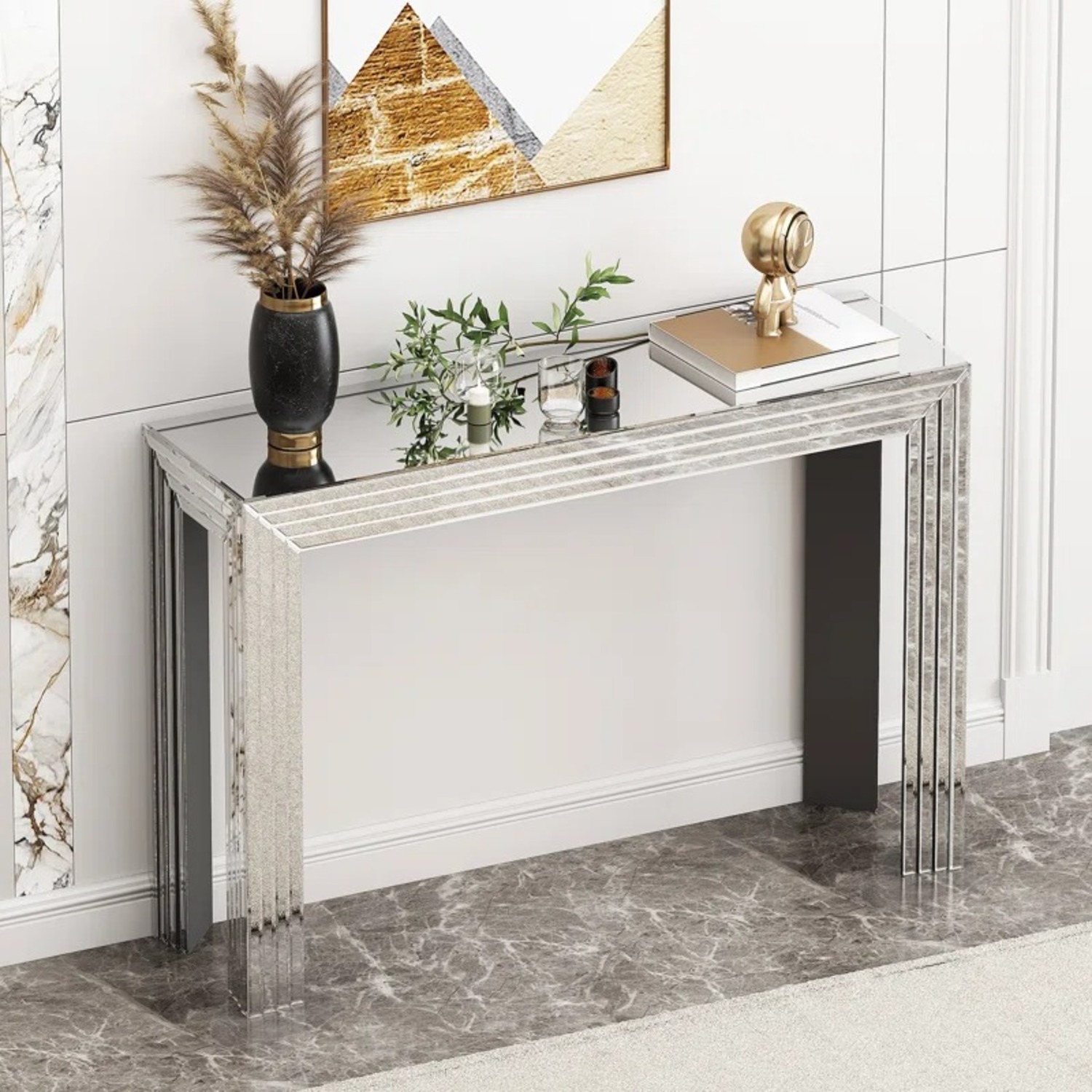 Wayfair Yolanta 47.24'' Glass Top Console Table - image-2