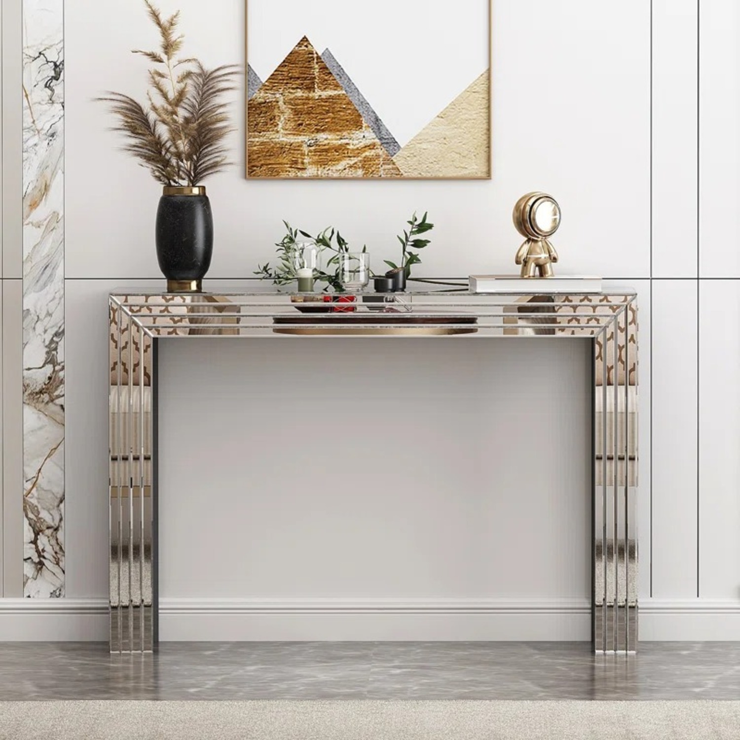 Wayfair Yolanta 47.24'' Glass Top Console Table - image-1