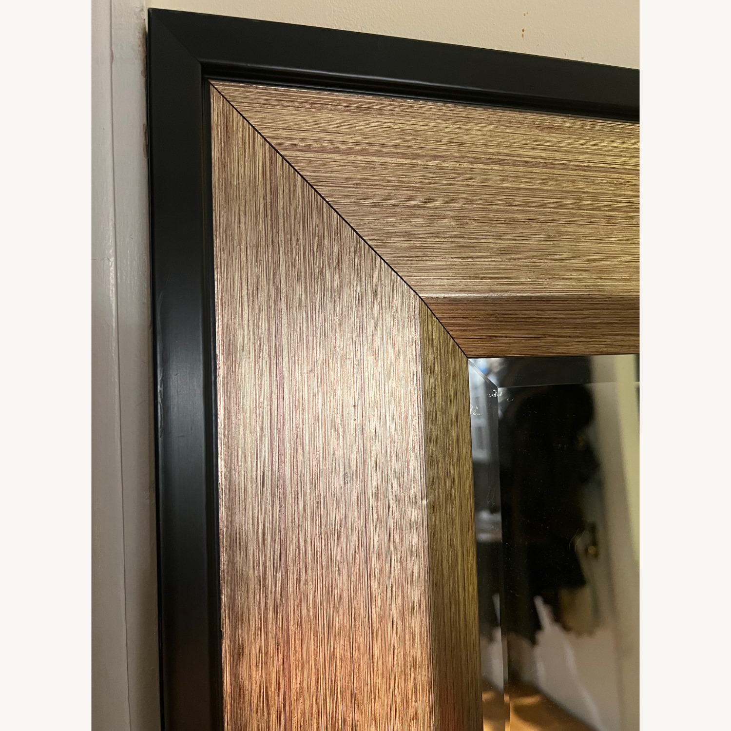 Gold and Black Floor Mirror - image-1