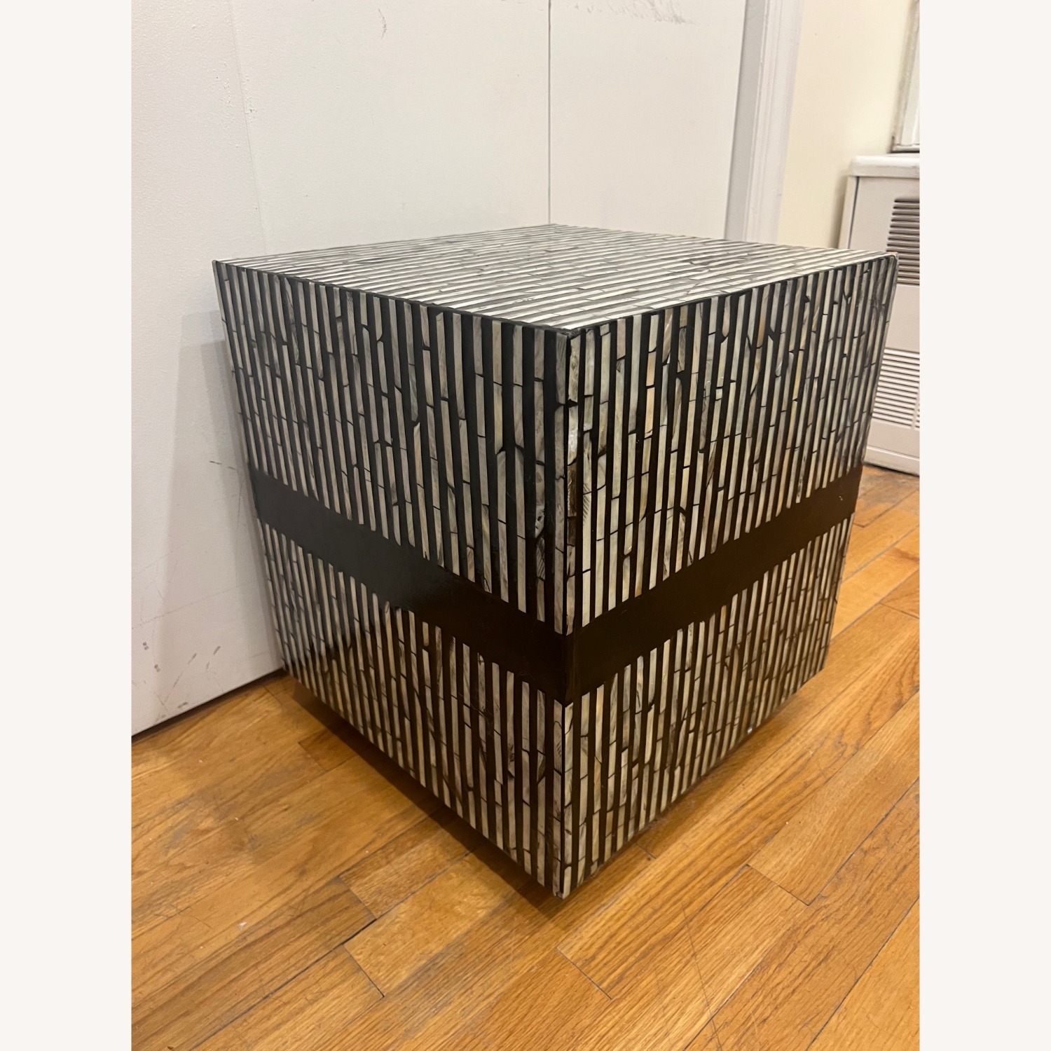 Black and Pearl Colored Mosaic Side Table - image-2