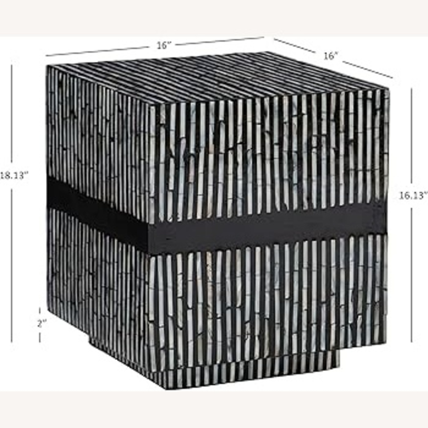 Black and Pearl Colored Mosaic Side Table - image-6