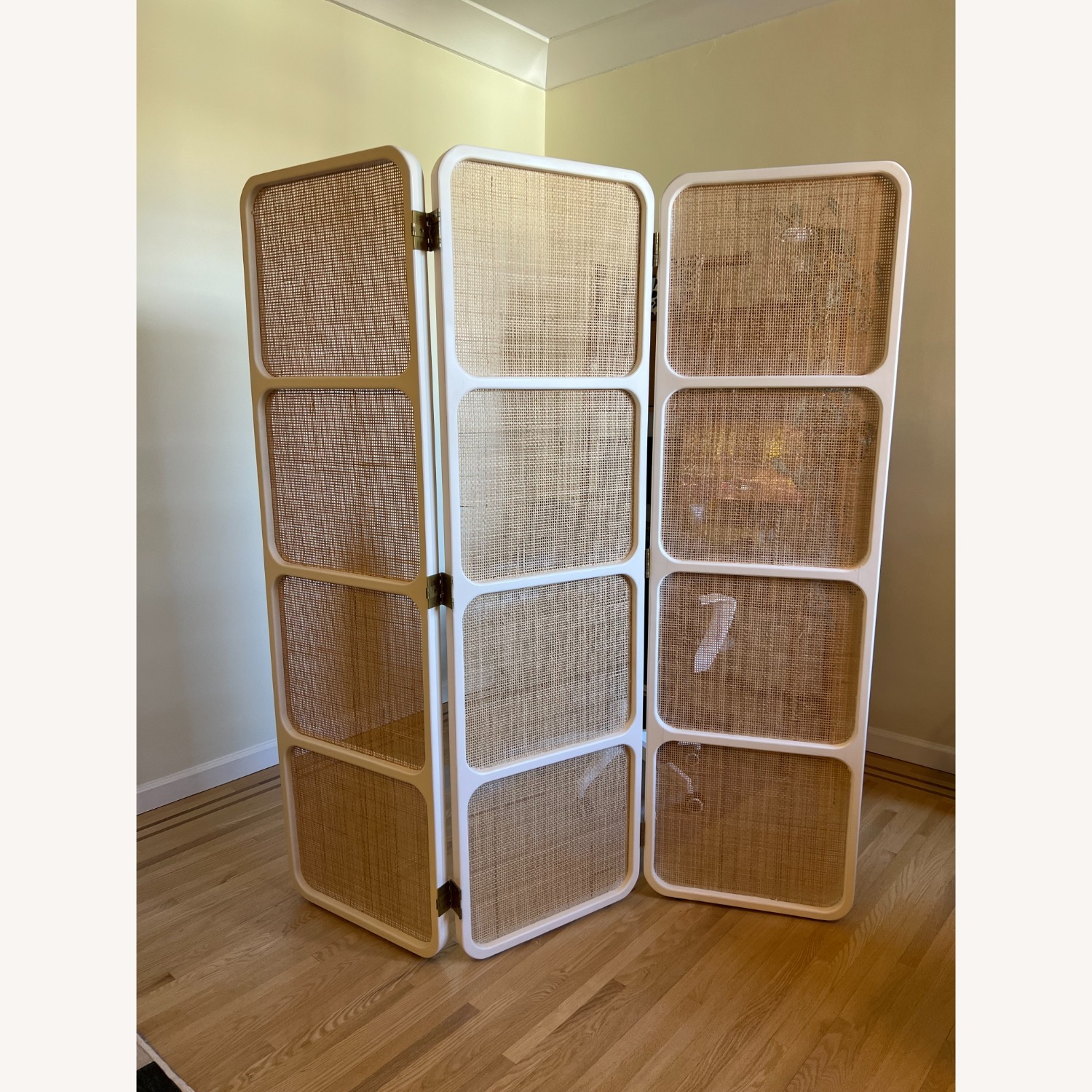 West Elm Wood & Rattan Room Divider - image-2