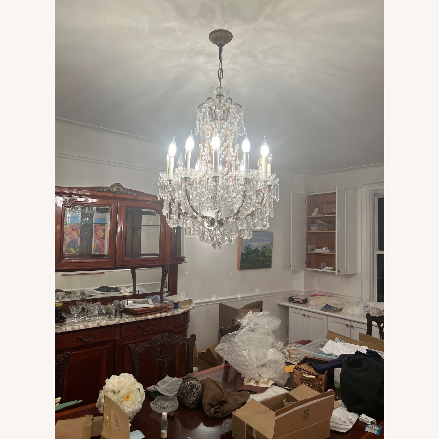 Antique 12 Light Chandelier - image-3