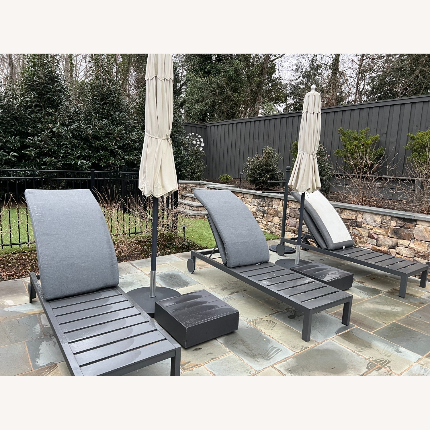 Restoration Hardware Aegean Chaise and Table Set - image-5