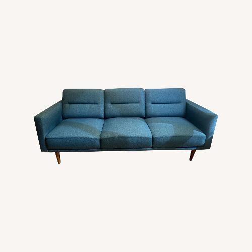 Used Wayfair Mid Century Modern Style Blue Couch for sale on AptDeco